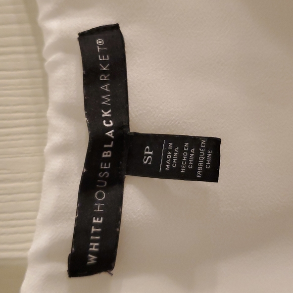 WHBM size SP white with black beaded spaghetti strap top - Picture 4 of 9